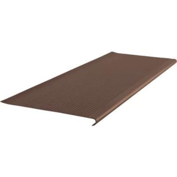 Vinyl Light Duty Ribbed Stair Tread Round Nose 12.34in x 48in Light Brown