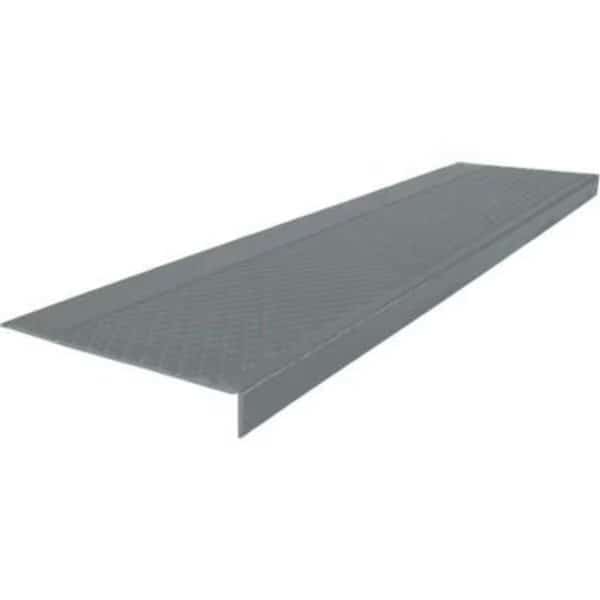 Rubber Diamond Stair Tread Square Nose 12.31in x 48in Dark Gray