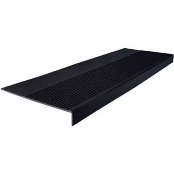 Rubber Light Duty Ribbed Stair Tread Square Nose 12.25in x 48in Black