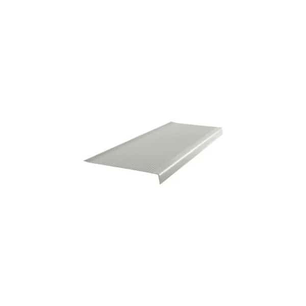 Vinyl Light Duty Ribbed Stair Tread Square Nose 12.41in x 72in Light Gray