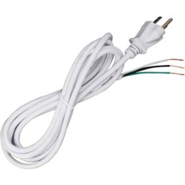 Satco 90-2414 8 Ft. Heavy Duty Cord Set 18/3 SJT -105-#176;C, White