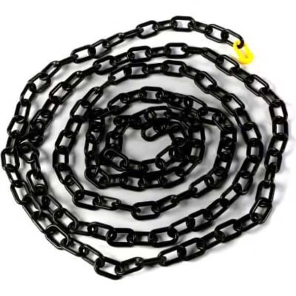 Guard Post 2inW x 17'L Heavy Duty Black Plastic Chain w/Master Link