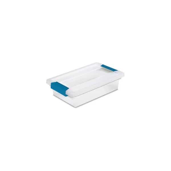 Storage Tote W/ Lid, 11 in L x 6-5/8 in W x 2-3/4 in H, Clear, 6 PK
