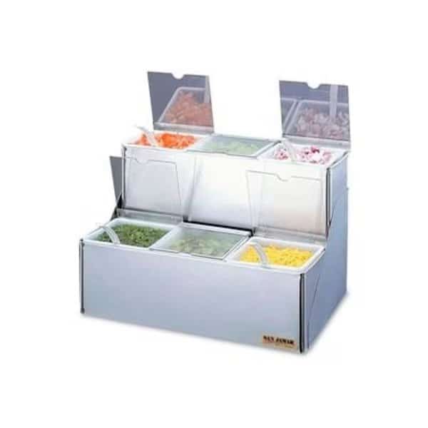 EZ-Chill Stepped Condiment Center w/Notched Lids, 6 Qts.