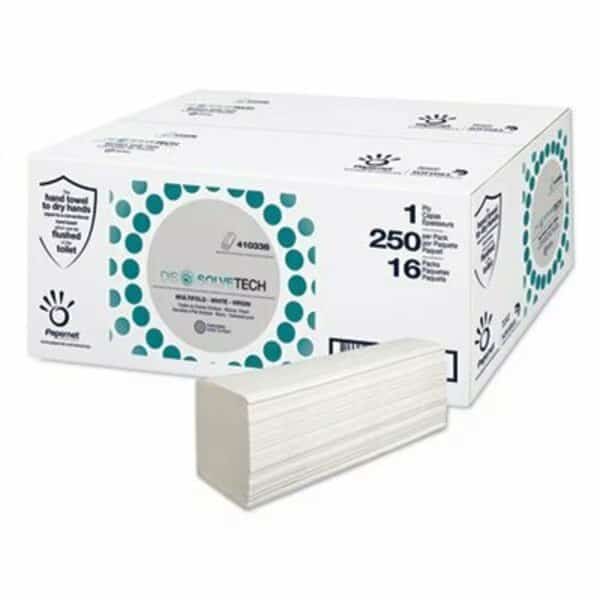 Papernet, DISSOLVETECH PAPER TOWEL, 5.3in X 8in, WHITE, 16PK