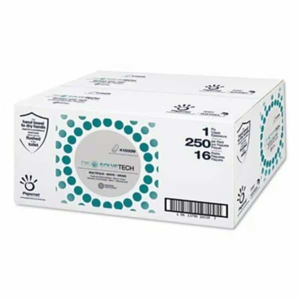Papernet, DissolveTech Paper Towel, Multifold, 9 1/2in x 9 1/4in, White, 16PK