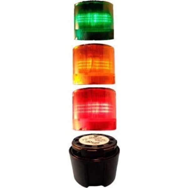 Springer Controls / Texelco 70mm Complete Light Stack, 120V LED, BLK Term, G-A-R