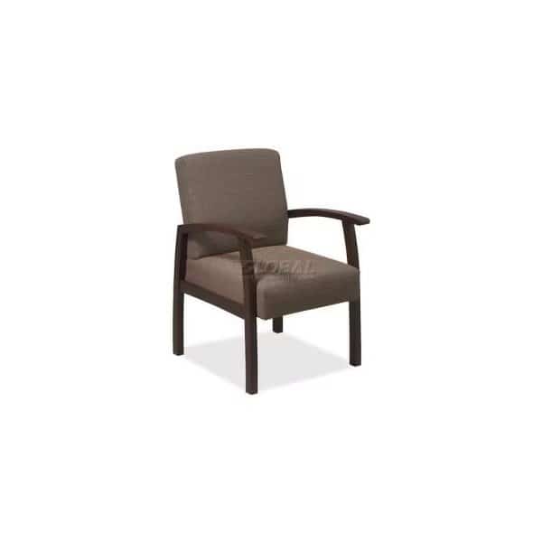 Lorell Deluxe Fabric Guest Chair, 24"W x 25"D x 35-1/2"H, Expresso Frame/Taupe Seat