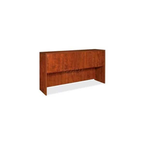 Lorell Hutch With Doors - 72"W x 15"D x 36"H - Cherry - Essentials Series