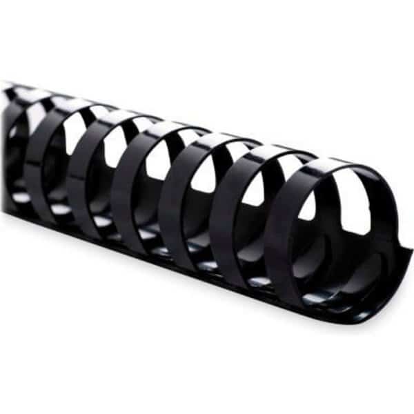 Sparco Plastic Binding Spines 3/4in 150 Sheet Capacity Black 100 Pack