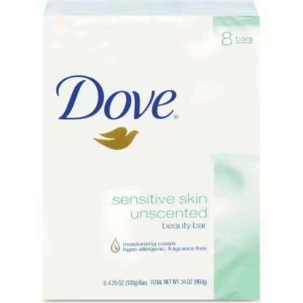 Sensitive Skin Bath Bar, Unscented, 4.5 Oz Bar, 8 Bars/Pack, 9 Packs/Carton