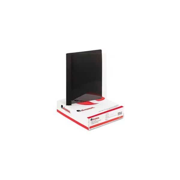 Universal Paper Report Cover, 8-1/2in x 11in, 1/2in Capacity, Clear/Black, 25/Box