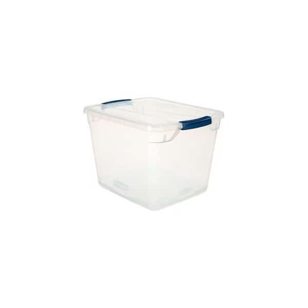 Storage Tote W/ Lid, 7.5 gal, 16-7/8 in L x 13-3/8 in W x 11-1/2 in H, Clear, 8 PK