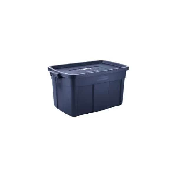 Storage Tote, 31 gal, 32-5/16 in L, 20-3/8 in W, 16-11/16 in H, Dark Indigo Metallic, 6 PK