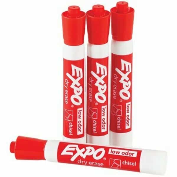 Expo Red Dry Erase Markers, 12PK