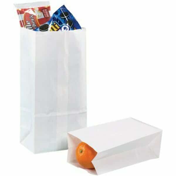 6 x 3 5/8 x 11'' White Grocery Bags, 500PK