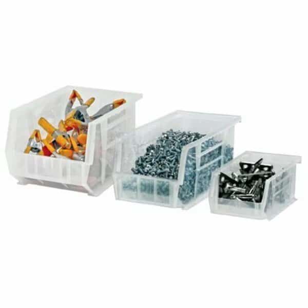 5-3/8 x 4 1/8 x 3'' Clear Plastic Stack & Hang Bin Boxes, 24PK