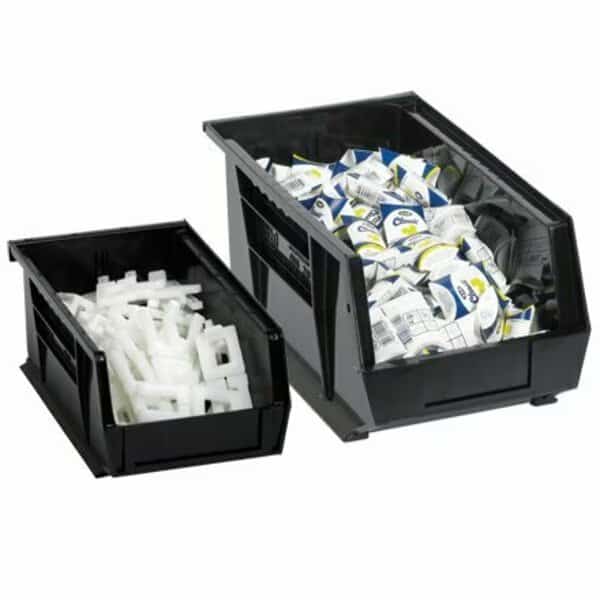 18 x 8 1/4 x 9'' Black Stack & Hang Bin Boxes, 3PK