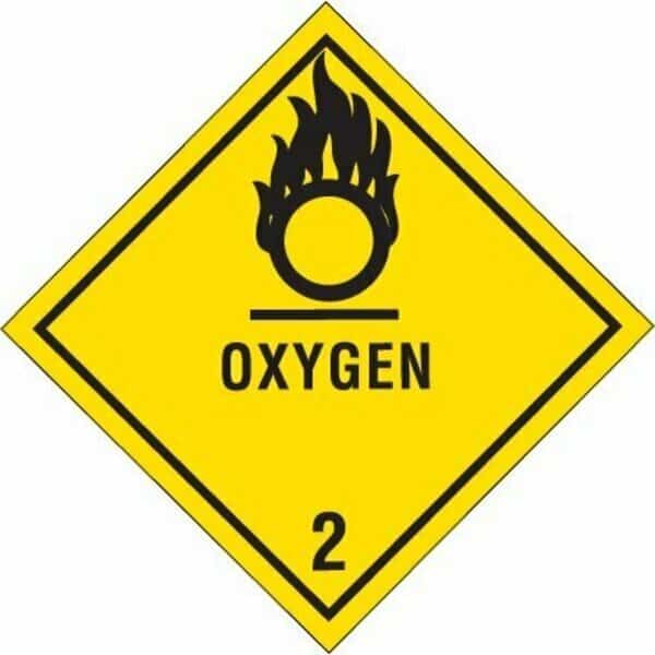 4 x 4'' - ''Oxygen - 2'' Labels