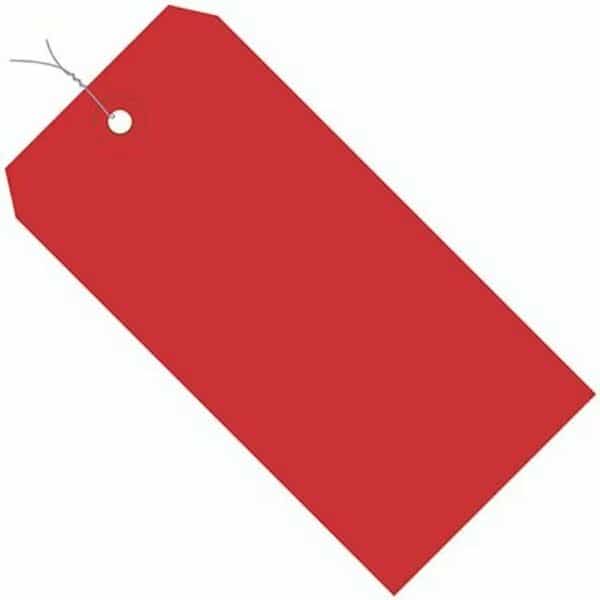 3 1/4 x 1 5/8'' Red 13 Pt. Shipping Tags - Pre-Wired, 1000PK