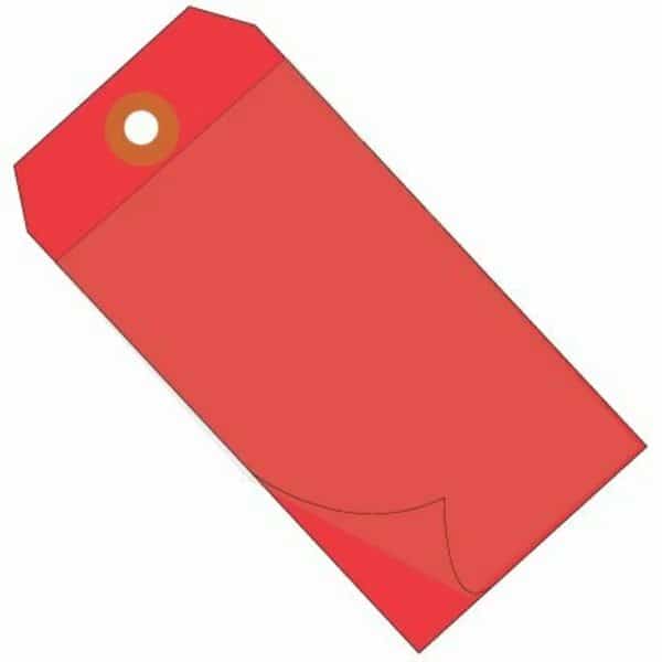 6 1/4 x 3 1/8'' Red Self-Laminating Tags, 100PK, Bsc Preferred, Mfr#: S-15227R