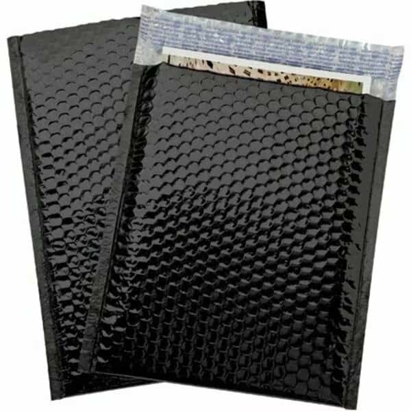 9 x 11-1/2'' Black Glamour Bubble Mailers, 100PK