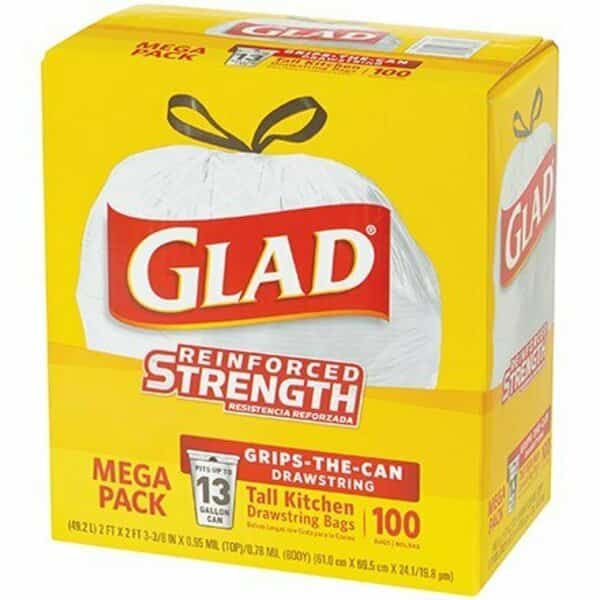 Glad Drawstring Trash Bags - 13 Gallon, White, 100PK
