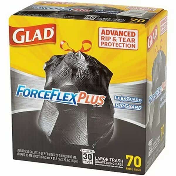 Glad ForceFlex Trash Bags - 30 Gallon, Black, 70PK