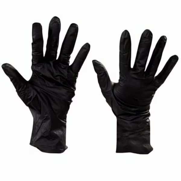 Disposable Gloves, 6 mil Palm, Nitrile, Powder-Free, M, 100 PK, Black