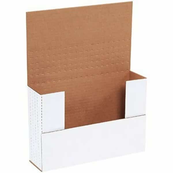 9-5/8 x 6-5/8 x 2-1/2'' White Easy-Fold Mailers, 50PK