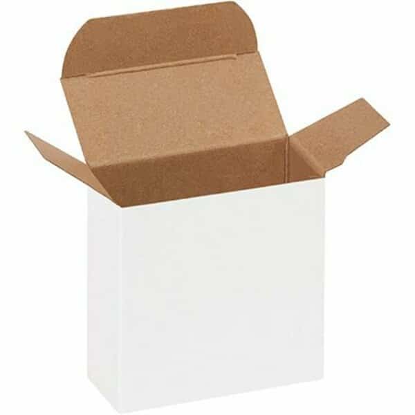 3 x 1 5/16 x 3'' White Reverse Tuck Folding Cartons, 1000PK