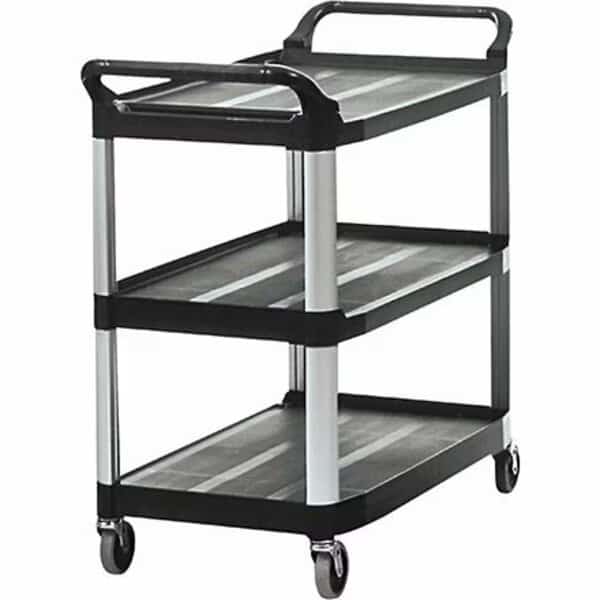 Rubbermaid Service Cart - 41 x 20 x 38'', Black