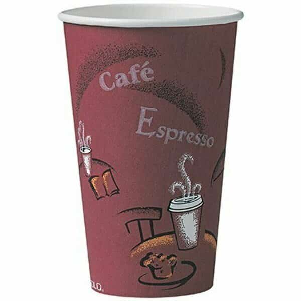 Solo Paper Hot Cups - 16 oz., Bistro Design, 300PK