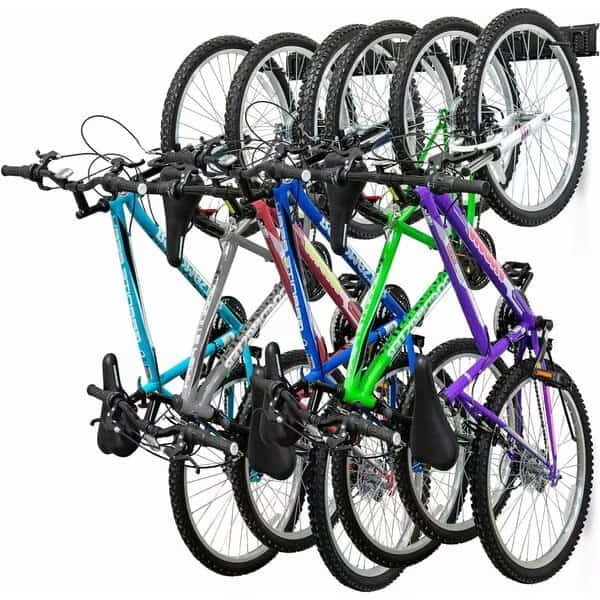 Garage Bike Rack Wall Mount Bicycle Storage Hanger with 6 Adjustable Hooks