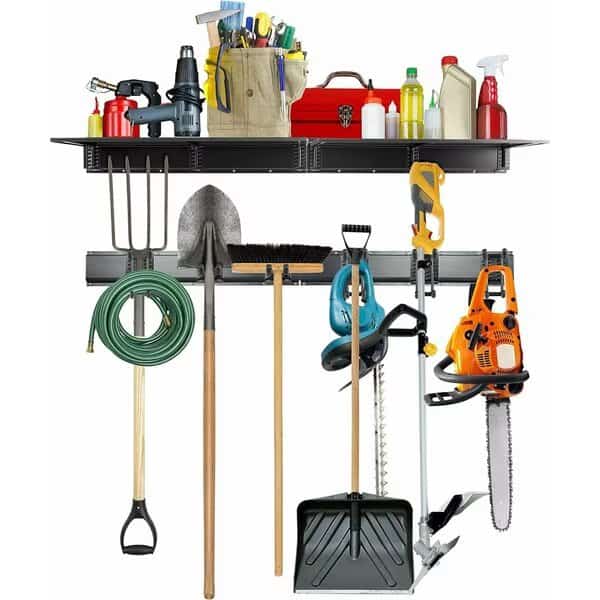 Garage Tool Storage Rack, 12 Piece Organizer Wall Mount W/Shelf