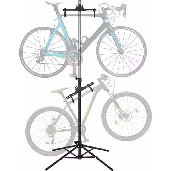 Garage Bike Rack, Freestanding 2 Bicycle Storage with Adjustable Hooks