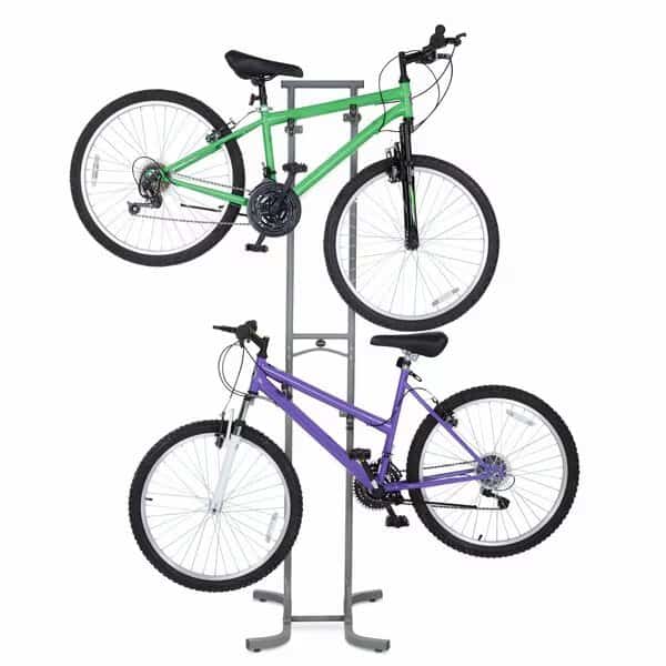 Bike Storage Rack, Freestanding 2 Bike Rack with Adjustable Hooks for Indoor Storage