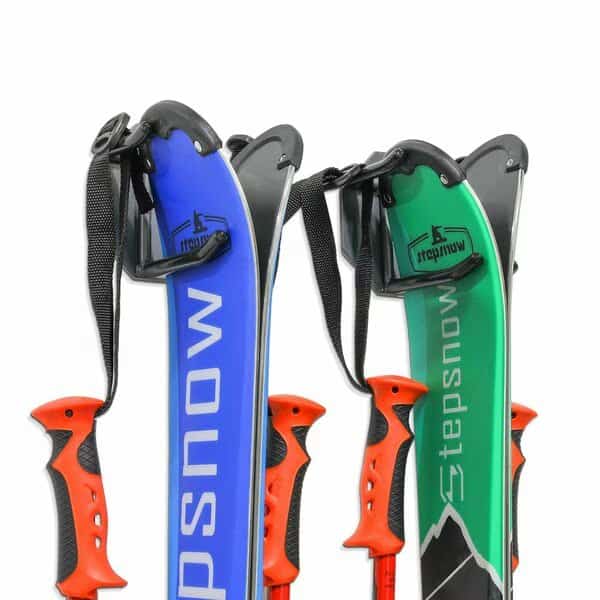 Wall Mounted Ski Rack, Ski Wall Mount for 2 Pairs of Skis & Poles or Snowboard, Set of 2 Hooks