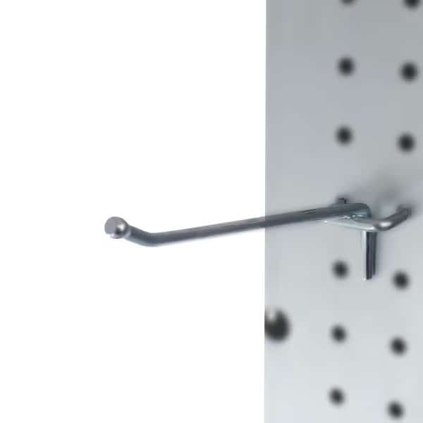 6 in Zinc-Plated Steel Pegboard Hooks for 1/4 in Pegboards, 50 pcs