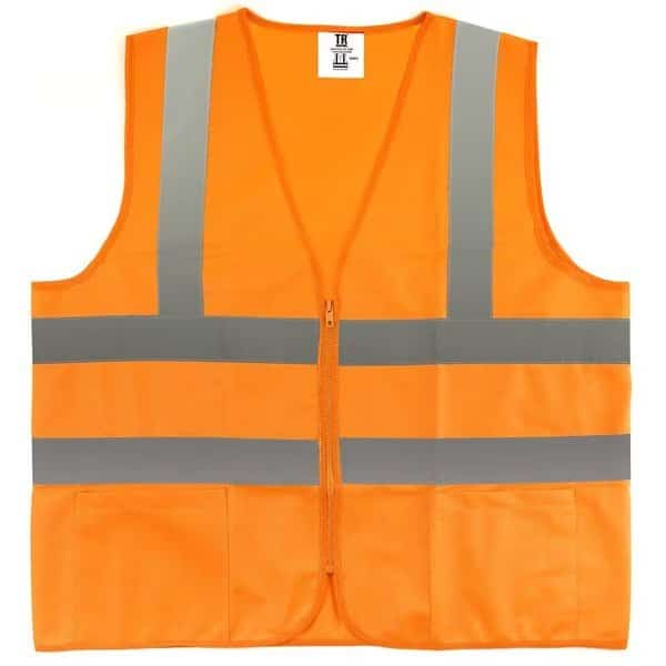Orange Knitted Safety Vest, Size 4XL, 2Pocket W Zipper, 5PK, Tr Industrial, Mfr#: TR88065-5PK