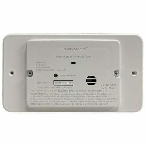 62 Series Marine Carbon Monoxide, Flush Mount, White, 12V w/Trim Ring, Safe-T-Alert, Mfr#: 62-542-TR-WT-M