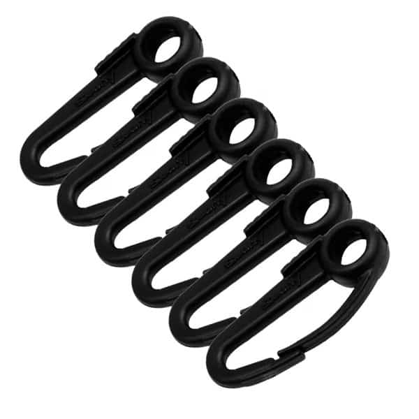 Nylon Snap Hook Black 6-Pack