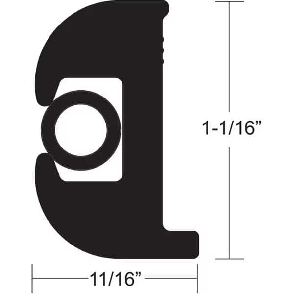 Flex Vinyl Rub Rail Kit-Black w/Black Insert-70'-1-1/16" x 11/16"