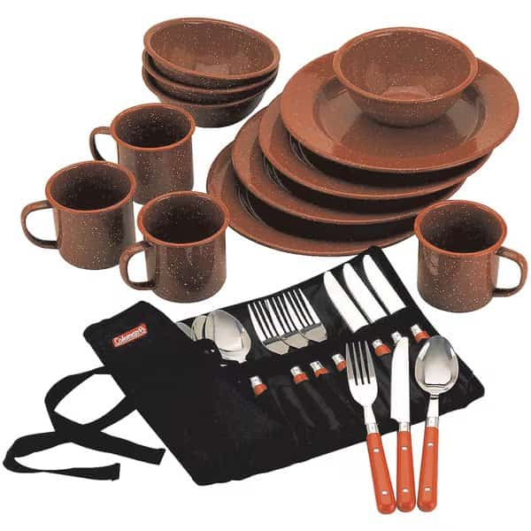 24-Piece Speckled Enamelware Cook Set - Red
