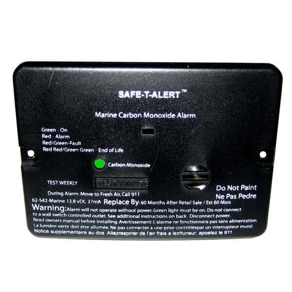 62 Series Carbon Monoxide Alarm-12V-62-542-Marine-Flush Mount-Black