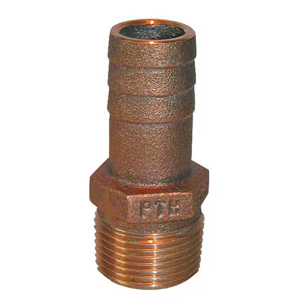 1" NPT x 1" ID Bronze Pipe to Hose Straight Fitting, Groco, Mfr#: PTH-1000
