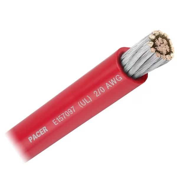 Pacer Red 2/0 AWG Battery Cable, Sold By The Foot