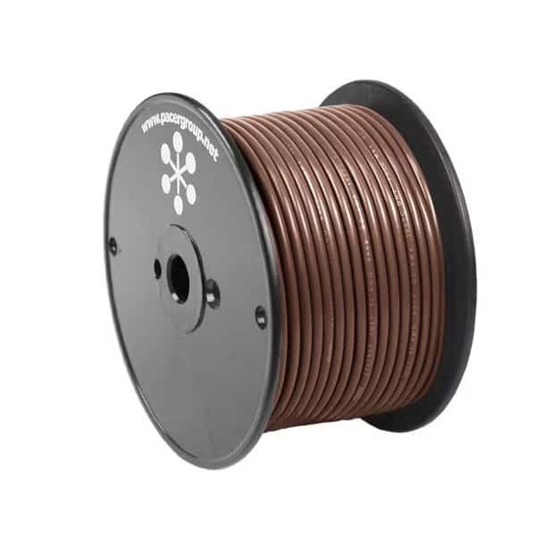 Primary Wire, Marine, 14 AWG, Copper, Brown, PVC Jacket, Stranded