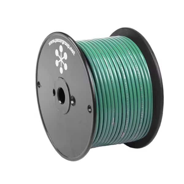 Primary Wire, Marine, 8 AWG, Copper, Green, PVC Jacket, Stranded