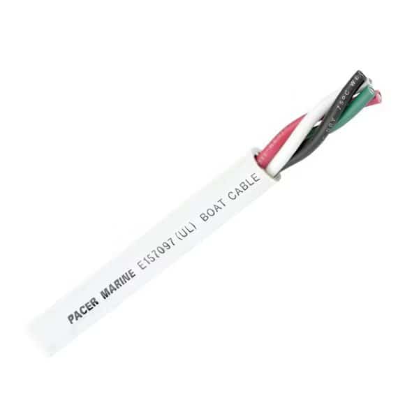 Pacer Round 4 Conductor Cable - 100, - 14/4 AWG - Black, Green, Red &amp, White